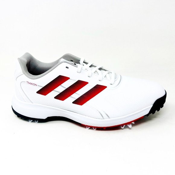 adidas Other - Adidas Traxion Lite Max White Black Red Mens Wide Waterproof Golf Shoes GV9674